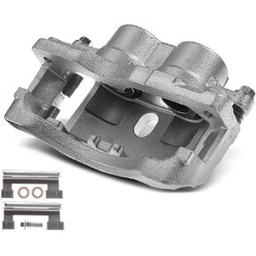 A-Premium Disc Brake Caliper Assembly with Bracket Compatible with Cadillac, Chevy, GMC & Hummer Models - Express DeVille DTS Silverado 2500 Savana Sierra Yukon H2 - Front Left Driver Side