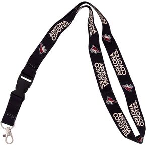 Desert Cactus Arizona Coyotes NHL National Hockey League Car Keys ID Badge Holder Lanyard Keychain Detachable Breakaway Snap Buckle (Lanyard 2 - Black)