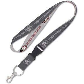 WinCraft FSU Seminoles Florida State Seminoles Lanyard with Detachable Buckle, 1" - Garnet and Grey