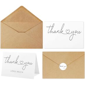 Thank You Cards with Envelopes, 20 Pack bulk White Thank You Cards 4 x 6 Inch, Thank You Notes for Wedding,Bridal Shower, Business, Baby Shower, Small Business, Graduation Opening Ceremony New Year