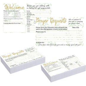 Fainne 200 Pack Church Visitor Cards 3 x 5 Inches Church Welcome Small Prayer Decorative Prayer Request Cards for Greeting Praying (Marble)