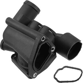 X AUTOHAUX 022121117C Engine Coolant Thermostat Housing Assembly for VW Jetta Golf EuroVan Black