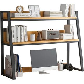 2-Tier Desktop Bookshelf - Bookcase Organizer, Adjustable Storage Display Rack for Computer Desk, Ideal for Home Office Dormitory Furniture