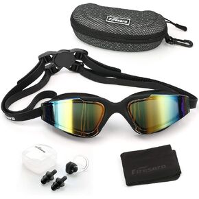 Firesara Swim Goggles, No Leaking Large Frame Wide View Pool for Women Men