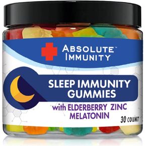 Absolute Immunity- Zinc and Elderberry Sleep Gummies with Melatonin, Helps with Occasional sleeplessness, Immune System Support, Adults and Kids 30ct in Kuwait