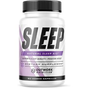 Outwork Nutrition Sleep - Natural Sleep Aid with Melatonin, Saffron Extract, L-Theanine for a Good Night's Sleep, REM Sleep for Men and Women, Enhance Natural Sleep, Increase Sleep Duration in Saudi Arabia