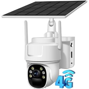 4G LTE Cellular Security Camera,No WiFi Outdoor Camera Includes SIM Card,Pan Tilt,Wireless Solar Powered,2K HD Night Vision,2-Way Talk,Motion&Siren Alert,Playback on Phone-US Version