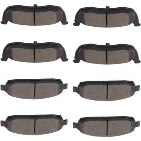 Front Rear Ceramic Brake Pads Kits 8pcs fit for 2006-2010 for Jeep Commander,2005-2010 for Jeep Grand for Cherokee