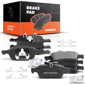 A-Premium Front & Rear Ceramic Disc Brake Pads Set Compatible with Select Ford, Mazda and Volvo Models - Escape 2013-2016, Focus 2012-2018, 3 05-13, 3 Sport, 5, C30, C70, S40, V50, Transit Connect