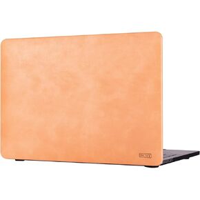 Compatible with MacBook Air 13 Inch Case Premium Leather Case 2020 2019 2018 Release A2337 M1 A2179 A1932 with Touch ID, Italian PU Leather Hard Shell Cover (Blue)
