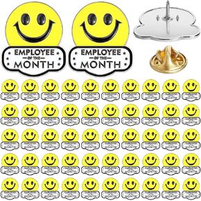 35 Pcs Employee Award Lapel Pins Bulk Employee of The Month Pins Smile Face Lapel Pin Motivational Certificate Funny Enamel Pins Employee Appreciation Gifts for Award Staff Team