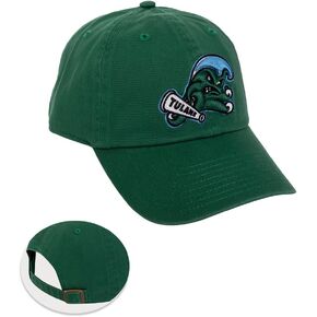 Tulane University Baseball Hat Green Wave Brimmed Embroirderd Hats Cap Adjustable Cloth Strap Adult (Style A)