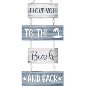 Beach Signs Wall Decor I Love You to the Beach and Back Beach Decor Metal Beach Wall Art Signs Plaque Beach Decorations for Home Beach Theme Home Decor for Bathroom Beach Lover Gifts