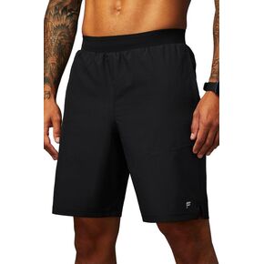 Fabletics Men's The Fundamental Short II, Workout, Running, Training, Gym, Yoga, Ultra Lightweight, 9" Inseam, L, Black/Black in Saudi Arabia