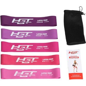 HGT Resistance Bands Set - Latex-Free Booty Bands for Women & Men - Supports Stretching, Yoga, PT, Glutes & Legs Training - Exercise Equipment for Home/Gym Workouts
