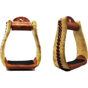 CHALLENGER Horse Saddle Western Rawhide Leather Covered Roper Stirrups 51175 in Saudi Arabia