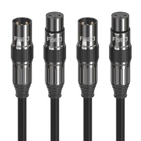 6.5 Feet 1-Pack XLR to XLR Cables, XLR Microphone Cable, Oxygen-Free Copper (OFC) XLR Male to Female Cord, Mic Cord, XLR Speaker Cables,Color Gunmetal Grey & Black - 1 Pack 6.5 Feet