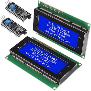 2Set LCD 2004 Module,IIC I2C TWI Serial 20x4 LCD Module with I2C Interface Adapter Blue Backlight (20x4 I2C LCD)