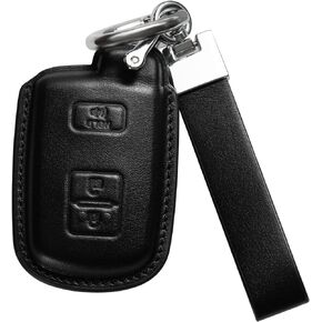 for Toyota Key Fob Cover Compatible with 4Runner Tacoma Sequoia Leather Lanyard Key Chain Holder Car Key Case Protector TRD Accessories
