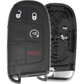 X AUTOHAUX 4 Button Replacement Key Fob Case Keyless Entry Remote Key Shell for Jeep Compass Renegade Cherokee for Fiat 500 500x M3N-40821302 with Blade No Chip