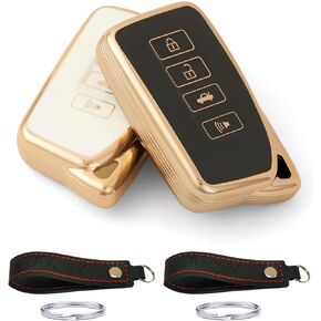 Silicone Smart Key Fob Cover Case Keyless Remote fit for Lexus EX300h GS350 GS450h IS200t IS300 IS350 LX570 NX200t NX300h RC350 RX350 RX450h.Part Number:HYQ14FBA(4buttons) (Black+Black)