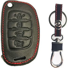KAWIHEN Leather Key Fob Protector Cover Replacement for 2014 2015 2016 2017 Hyundai Sonata Fe TQ8-RKE-4F16 95430-C1010 TQ8-RKE-3F04 95430-4Z100 TQ8-RKE-4F25
