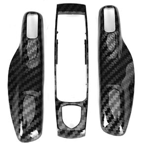 Terisass 3pcs/Set Car Key Fob Cover Case Shell Carbon Fiber Keyless Entry Remote Key Fob Cover Protector Fit for Porsche Cayman/Macan/Boxster