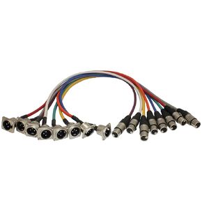 Replacement Male XLR Panel Mount Pigtails for Stage Box or Rack (8 Color Pack) in Kuwait