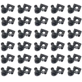 30Sets M6x16 mm Rack Mount Cage Screws and Nuts Stainless Steel Screws Square Insert Nuts for Audio Server Console Mounting Routers, Shelves, Enclosures, Black