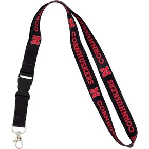 Desert Cactus University of Nebraska Lanyard Keychain Car Keys ID Badge Holder Detachable Breakaway Snap Buckle (Black)