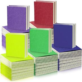 Thenshop 50 Pack Mini Pocket Kraft Notebooks Bulk 4 x 4 Inch Journal Notepads with Dot Memo Sketchbooks Writing Notepad for Party Favors Supplies(Brown,Blank Page)