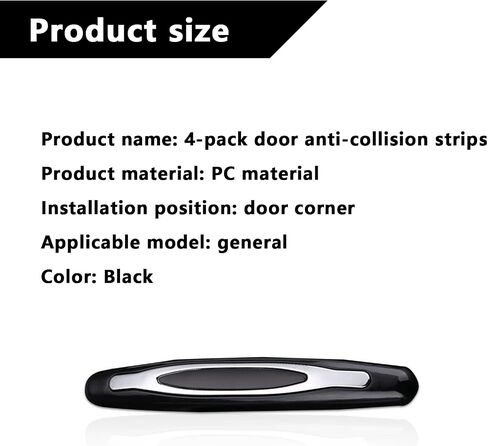 4 PCS Car Door Edge Guards, Car Side Door Protector Anti-Scratch Body Sticker Trim Decoration for Most Car SUV Pickup Truck (Black) in Saudi Arabia