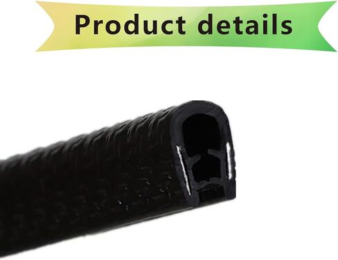 Pack-1 واقيات حافة باب السيارة، 32.8 قدم بدون غراء على شكل حرف U، واقي حافة باب السيارة، شريط حماية مطاطي مزخرف للسيارة، سيارات السيدان، الشاحنات، سيارات الدفع الرباعي (أسود) in Kuwait