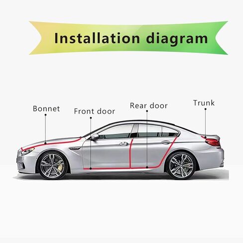 Pack-1 واقيات حافة باب السيارة، 32.8 قدم بدون غراء على شكل حرف U، واقي حافة باب السيارة، شريط حماية مطاطي مزخرف للسيارة، سيارات السيدان، الشاحنات، سيارات الدفع الرباعي (أسود) in Kuwait