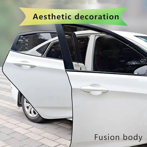 Pack-1 واقيات حافة باب السيارة، 32.8 قدم بدون غراء على شكل حرف U، واقي حافة باب السيارة، شريط حماية مطاطي مزخرف للسيارة، سيارات السيدان، الشاحنات، سيارات الدفع الرباعي (أسود) in Kuwait