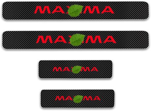 Kaiweiqin 4 قطع غطاء لوحة عتبة باب السيارة لنيسان ماكسيما ترحيب دواسة حماية السيارة من ألياف الكربون ملصق عتبة باب دخول الحرس ديكور أحمر in Kuwait