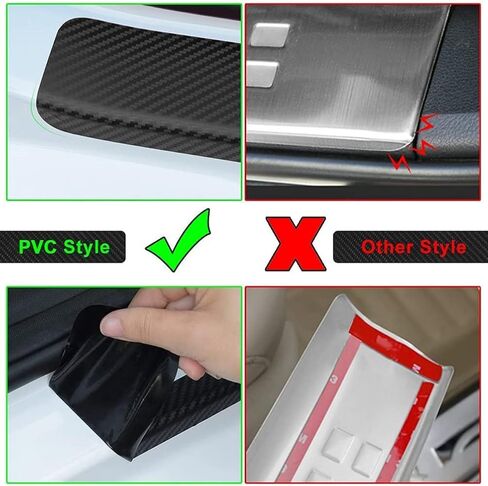 Kaiweiqin 4 قطع غطاء لوحة عتبة باب السيارة لنيسان ماكسيما ترحيب دواسة حماية السيارة من ألياف الكربون ملصق عتبة باب دخول الحرس ديكور أحمر in Kuwait