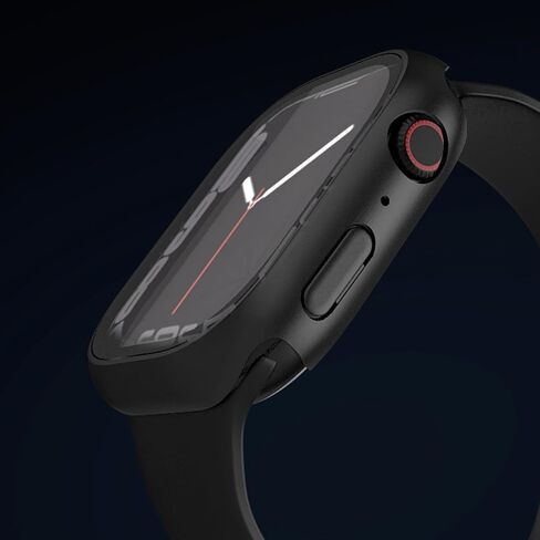 حافظة للسلسلة 9/8/7 Apple Watch مقاس 45 ملم مع زجاج مقسى وغطاء أزرار - أسود | غطاء لساعة أبل مع واقي الشاشة | مقاومة للماء | سليم فيت | حساسة للمس | المصد (45 ملم) in Saudi Arabia