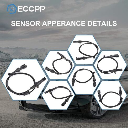 ECCPP يسار + يمين + خلفي ABS مستشعر سرعة العجلات ABS مناسب لـ 2005 2006 2007 2008 2009 2010 لفورد موستانج مجموعة من 2 in Kuwait