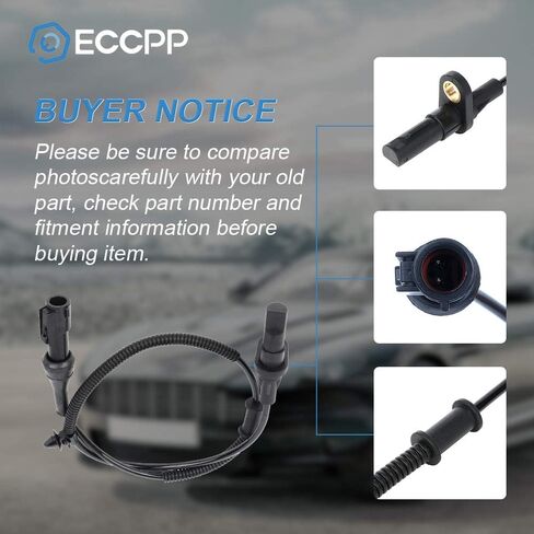ECCPP يسار + يمين + خلفي ABS مستشعر سرعة العجلات ABS مناسب لـ 2005 2006 2007 2008 2009 2010 لفورد موستانج مجموعة من 2 in Kuwait