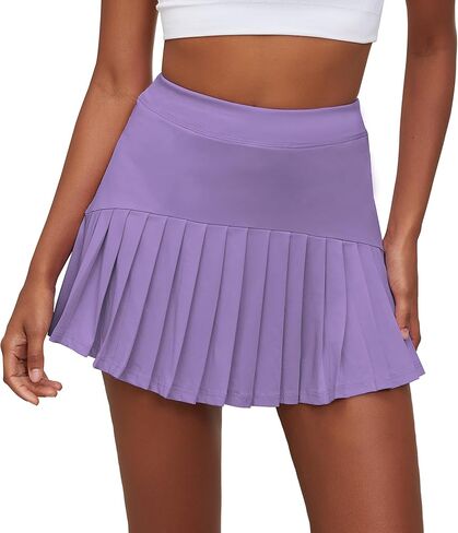 تنورة تنس مطوية للنساء مع جيوب، تنانير جولف رياضية عالية الخصر، لملابس الجري الرياضية الكاجوال in Kuwait