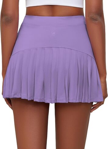 تنورة تنس مطوية للنساء مع جيوب، تنانير جولف رياضية عالية الخصر، لملابس الجري الرياضية الكاجوال in Kuwait