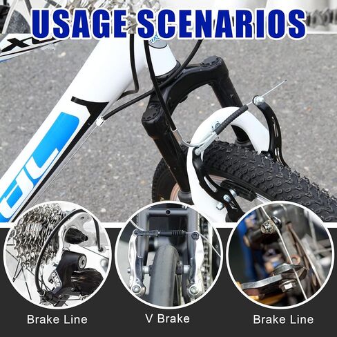 Glarks 12Pcs Bike Brake Set Including 4 Pairs 8Pcs Black V-Bike Brakes, 4Pcs Steel Front and Rear Bike Brake Cables for Mountain Road Bikes in Saudi Arabia