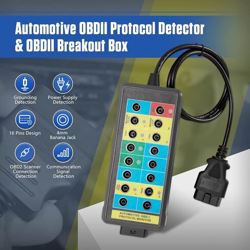 OBD2 Breakout Box OBDII Protocol Detector, Car CAN Test Breakout Box Fault Diagnosis Scan Tool, Access Scan Tool Communication Detection, Diagnosis, Programming in Kuwait