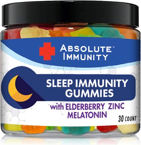 Absolute Immunity- Zinc and Elderberry Sleep Gummies with Melatonin, Helps with Occasional sleeplessness, Immune System Support, Adults and Kids 30ct in Kuwait