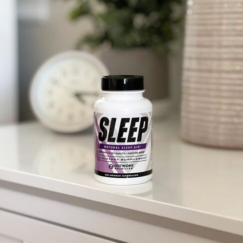 Outwork Nutrition Sleep - Natural Sleep Aid with Melatonin, Saffron Extract, L-Theanine for a Good Night's Sleep, REM Sleep for Men and Women, Enhance Natural Sleep, Increase Sleep Duration in Saudi Arabia