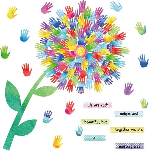 94 Pcs Spring Classroom Tree Bulletin Board Hands Bulletin Board Tree Cutouts Colorful Handprint Classroom Tree Wall Decor for Spring Elementary School Teacher Chalkboard Supplies in Saudi Arabia