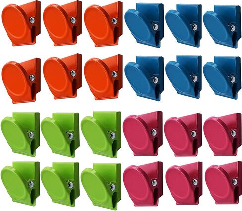 24 قطعة من المشابك المغناطيسية، مشابك معدنية مغناطيسية، مشبك مغناطيس حائطي للثلاجة، مشابك مذكرة مذكرة، مشابك معدنية مغناطيسية، متعددة الألوان in Kuwait