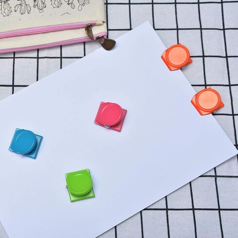 24 قطعة من المشابك المغناطيسية، مشابك معدنية مغناطيسية، مشبك مغناطيس حائطي للثلاجة، مشابك مذكرة مذكرة، مشابك معدنية مغناطيسية، متعددة الألوان in Kuwait