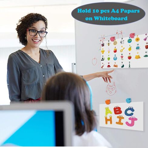 24 قطعة من المشابك المغناطيسية، مشابك معدنية مغناطيسية، مشبك مغناطيس حائطي للثلاجة، مشابك مذكرة مذكرة، مشابك معدنية مغناطيسية، متعددة الألوان in Kuwait